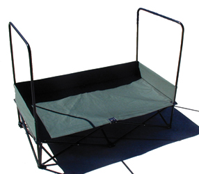 Large Dog Lounger™ Portable, Elevated Pet Bed with Awning