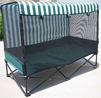 Large Dog Lounger™ Portable, Elevated Pet Bed with Awning